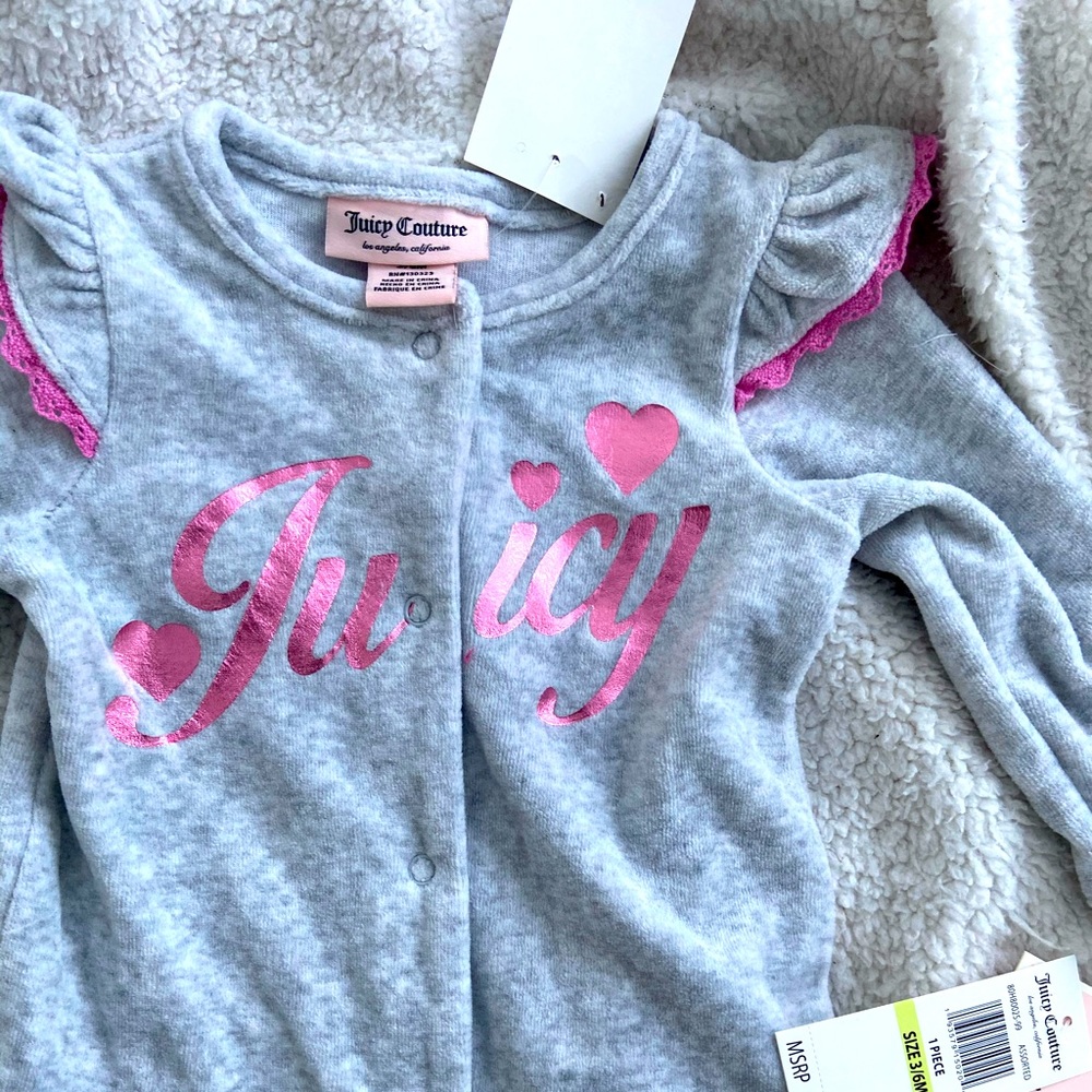 NEW juicy couture onesie - pink & gray